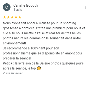 Avis client séance photo grossesse