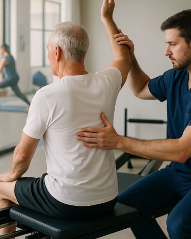 supporting patient with thoughtful guidance during movement session