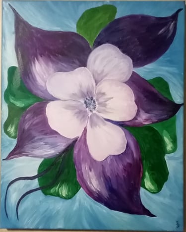 Impressive Aquilegia (painting) Kylee Nicole Smith