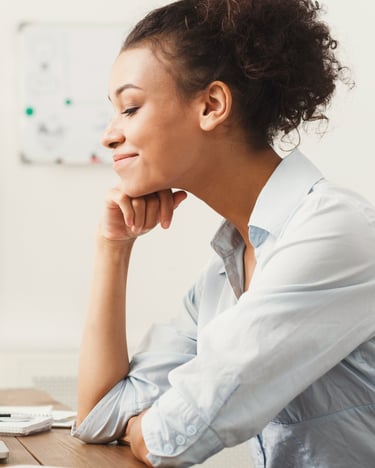 Woman looking happy