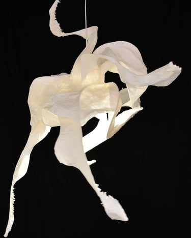 luminaire papier poulpe sculpture suspension sète