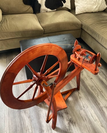 An Ashford Traditional spinning wheel from the 1970s