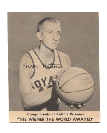 1958-59 Kahn's Wieners Basketball Card Vernon Hatton