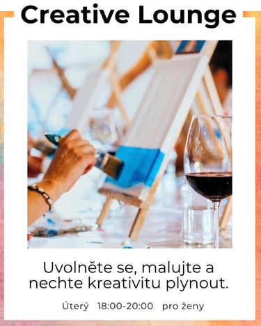 Creative Lounge – pro ženy, každý 2. a 4. úterý v měsíci, 18:00–20:00, kreativní večery s Bera Kavan