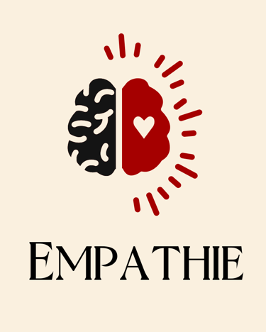 a black and red brain with the word empathie