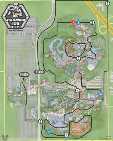 2015 runDisney Star Wars 10K Course Map