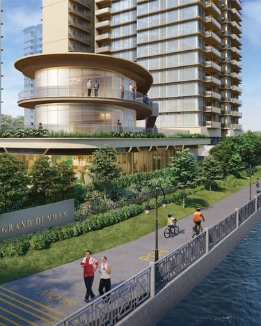 Grand Dunman condo aerial view near Dakota MRT