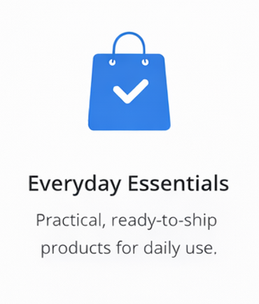 Icon representing everyday essentials and ready-to-ship household products