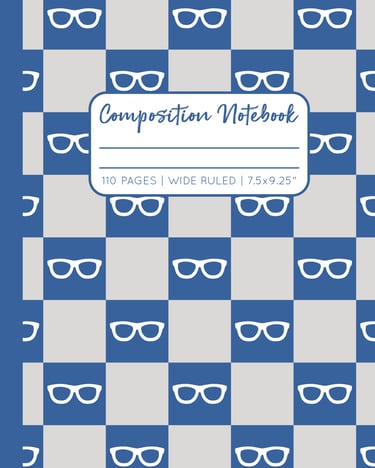BLUE COMPOSITION NOTEBOOK - Reading Glasses