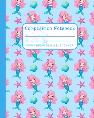 BLUE COMPOSITION NOTEBOOK - Mermaids