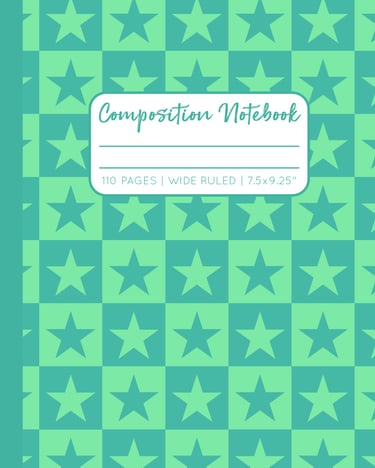 GREEN COMPOSITION NOTEBOOK - Stars