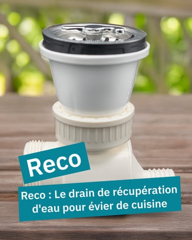 bonde d'évier séparateur d'eau grise et clair