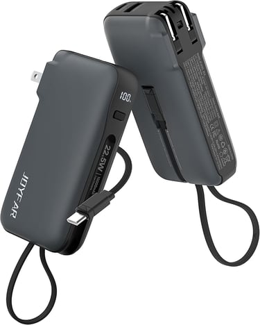 a couple of power bank with a charger