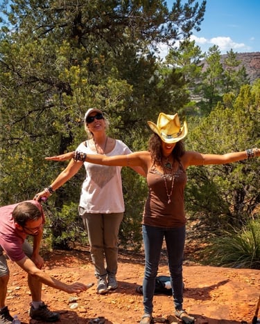 Smudging ceremony at a hidden medicine wheel in Sedona's high desert