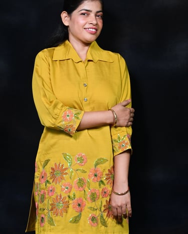 mustard-yellow-muslin-floral-embroidered-co-ord-set-for-women-closeup