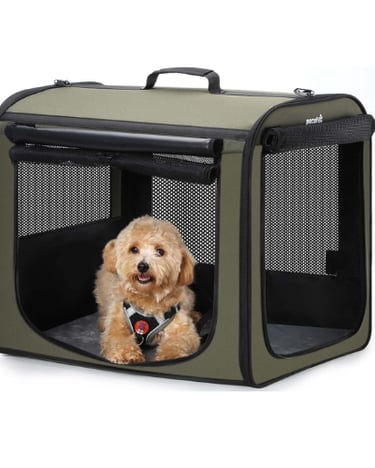dog carrier, portable, foldable dog carrier, lightweight dog car carrier