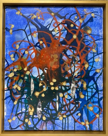 Inside My Brain 50.8 x 40.64 cm Acrylic poured paint on canvas