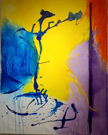 Œuvre abstraite originale – Artiste peintre française – Jacqueline Poitevin – Achat peinture
