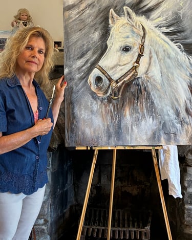 Equine portraits custom oil paintings
