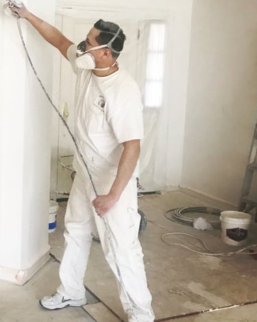 painter painting a wall