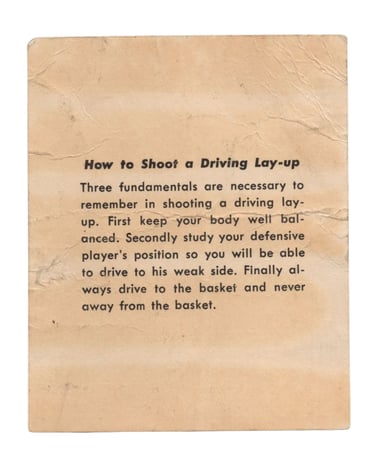1957-58 Kahn's Wieners Basketball Card Tom Marshall (back)