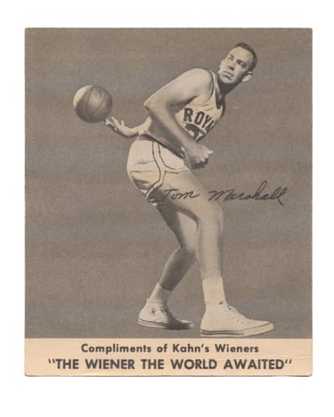1958-59 Kahn's Wieners Basketball Card Tom Marshall