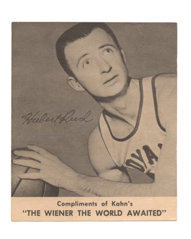 1959-60 Kahn's Wieners Basketball Card Hub Reed