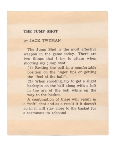 1959-60 Kahn's Wieners Basketball Card Jack Twyman (back)