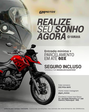 GM Motos Yamaha 0km em Nanuque-MG