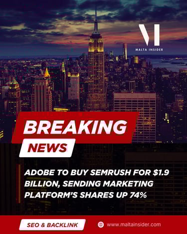 a city skyline with a red and white banner and a city skyline in the background