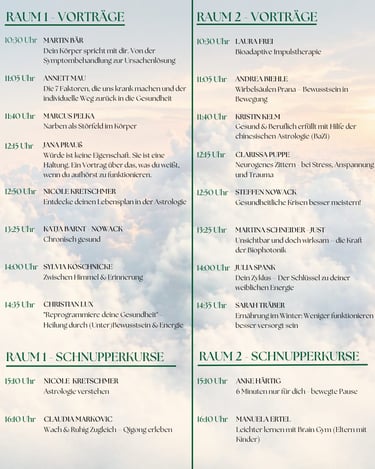 Flyer BewusstSEIN Messe Obergurig - Vorträge und Schnupperkurse