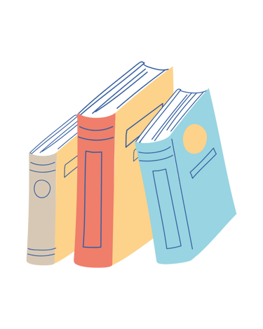 Minimalist stack of colorful hardcover books illustration for library and education icons.