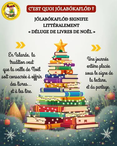 tradition Jólabókaflóð lecture enfants Noël