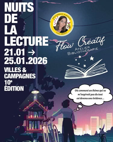 atelier bibliothérapie Flow créatif Nuits de la lecture 2026