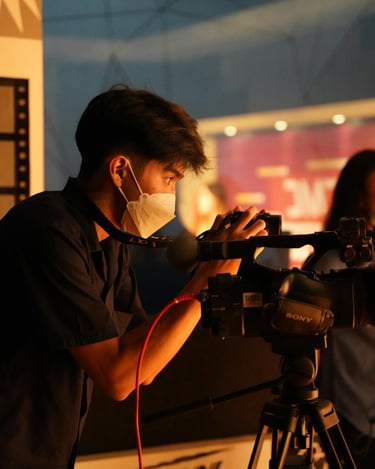 A behind-the-scenes look at a corporate video shoot.