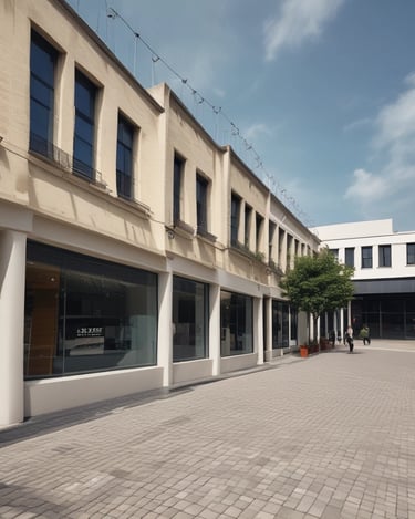 A modern apartment interior showcasing a stylish living room.