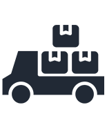 transporting vehicle with boxes with transparent background as an icon