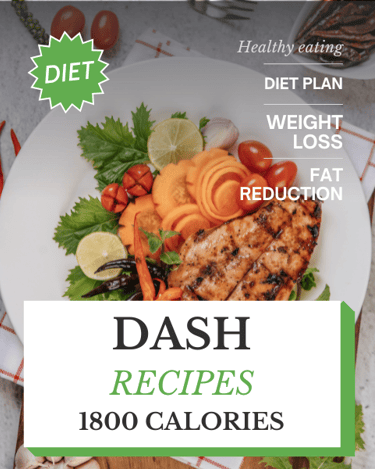 DASH diet 1800 calories, healthy recipes, menu pdf