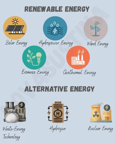 Renewable energy and alternative energy