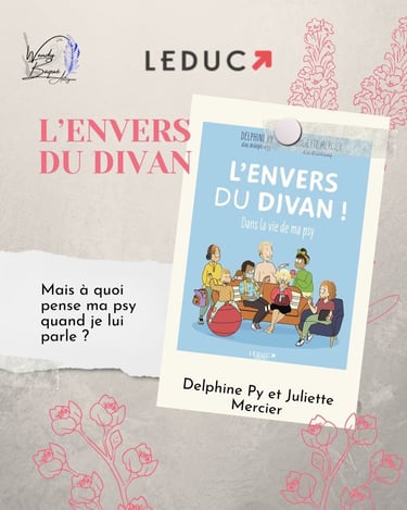 L'envers du divan, une bande dessinée de Delphine Py et Juliette Mercier, aux éditions Leduc.