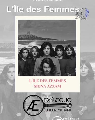 Visuel pour la chronique du roman "L'île des femmes" de Mona Azzam, aux éditions Ex Aequo.