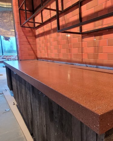 Polished concrete countertop