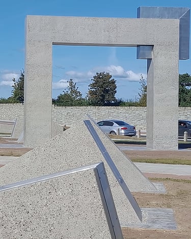 Protectour concrete sculpture by James Hayes, installed by Uniqrete for Laois County Council