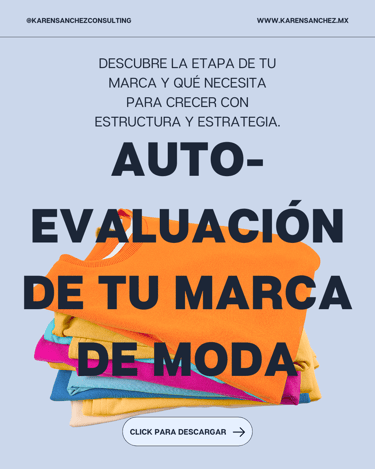 Portada del ebook ‘Autoevaluación de tu marca’, herramienta práctica de Karen Sánchez Consulting que ayuda a diseñadores de m