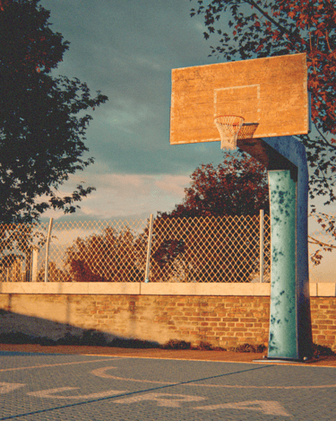 Quadra de Basquete golden hour criada por Helldise Design