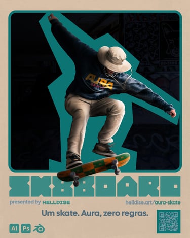Capa Aura Skate por Helldise. Poster Design
