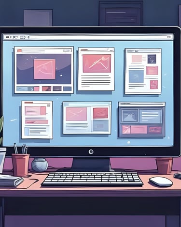 différents templates sur un écran