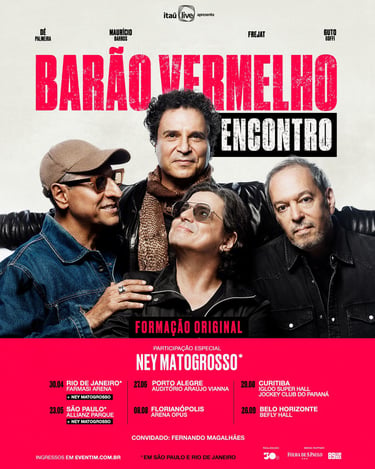 "Barão Vermelho Encontro" abre vendas de ingressos em Porto Alegre, Florianópolis, Curitiba e BH