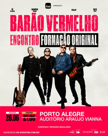 Fotografia promocional, mostrando a banda Barão Vermelho em sua formação original.