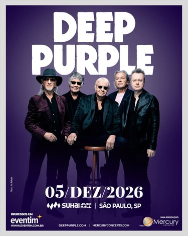 Ian Gillan e Deep Purple trazem toda a energia do hard rock clássico para o Suhai Music Hall